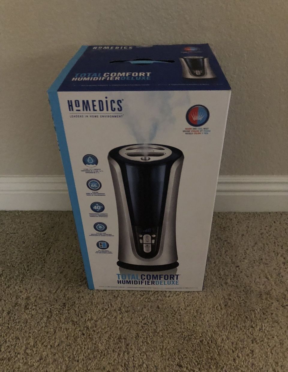 Humidifier - Homedics TotalComfort Humidifier Deluxe ( Warm Or Cool Mist) Brand New In Box
