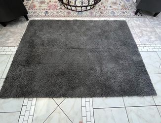 Soft dark gray shag rug, approximately 5’ x 7’. Clean and in great condition