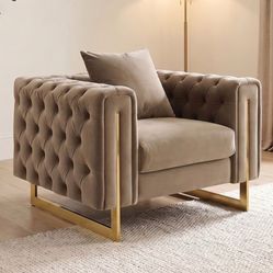 Brown chair with gold legs brand new in box firm price $499