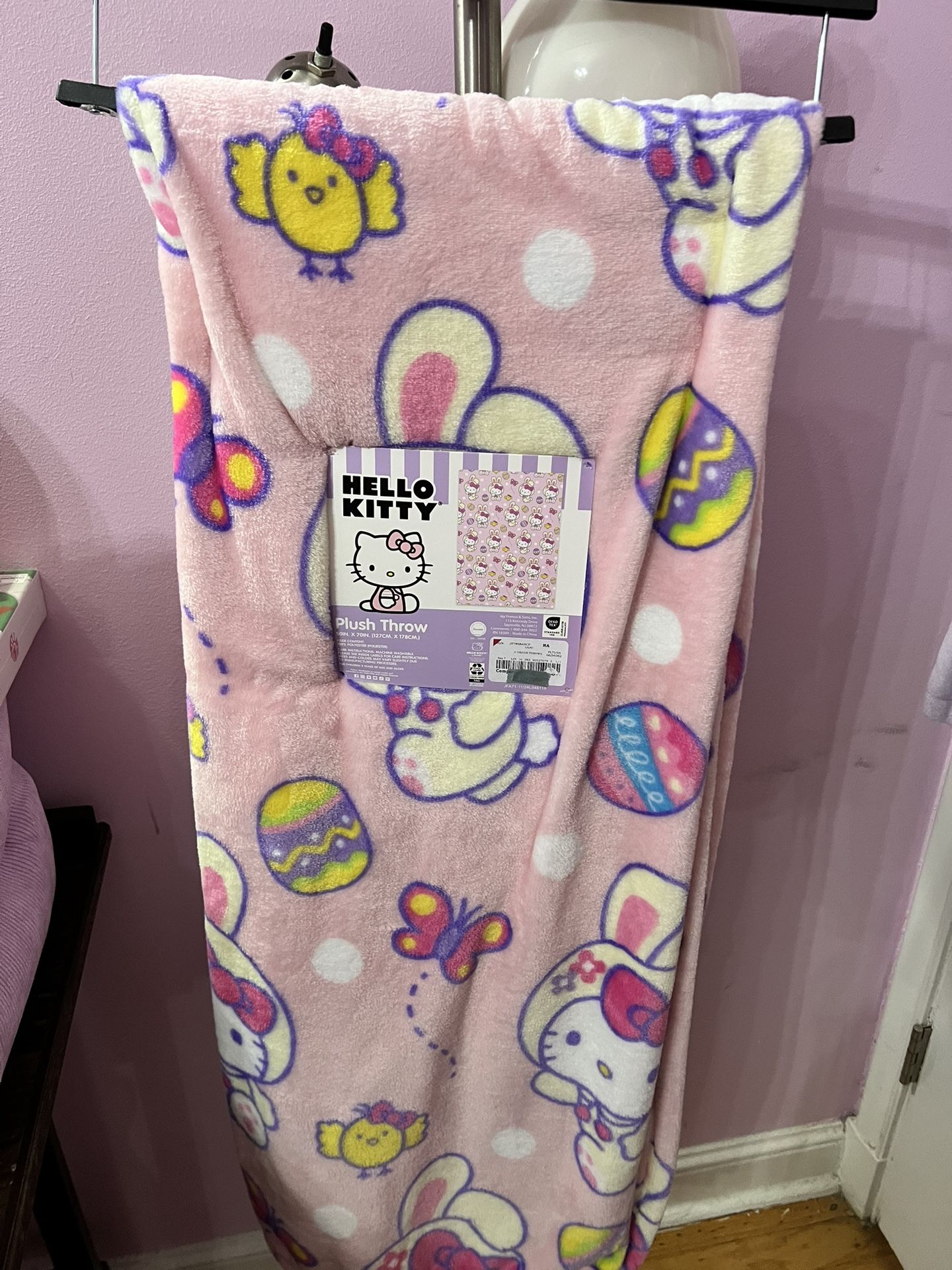Pink Easter Hello Kitty Blanket