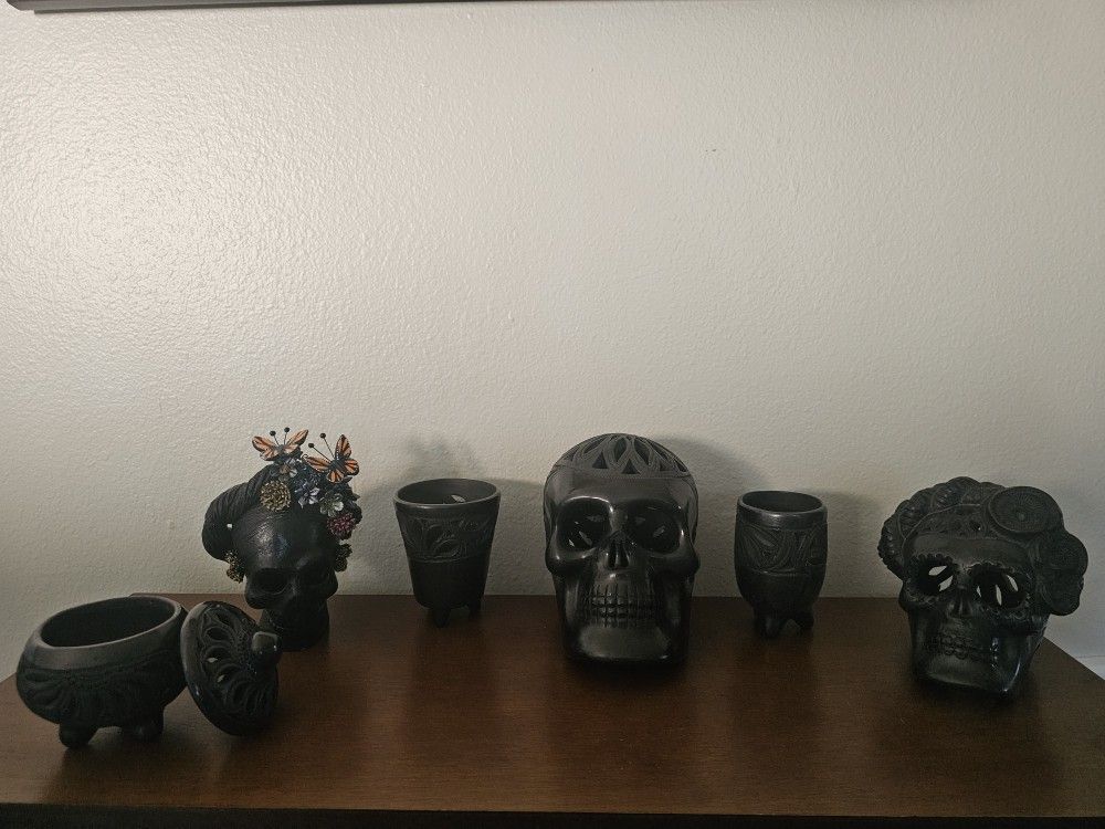 Day Of the Dead Ceramics Human Skul set