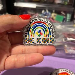 Autism Acrylic Flat For Badge Reels Clips 