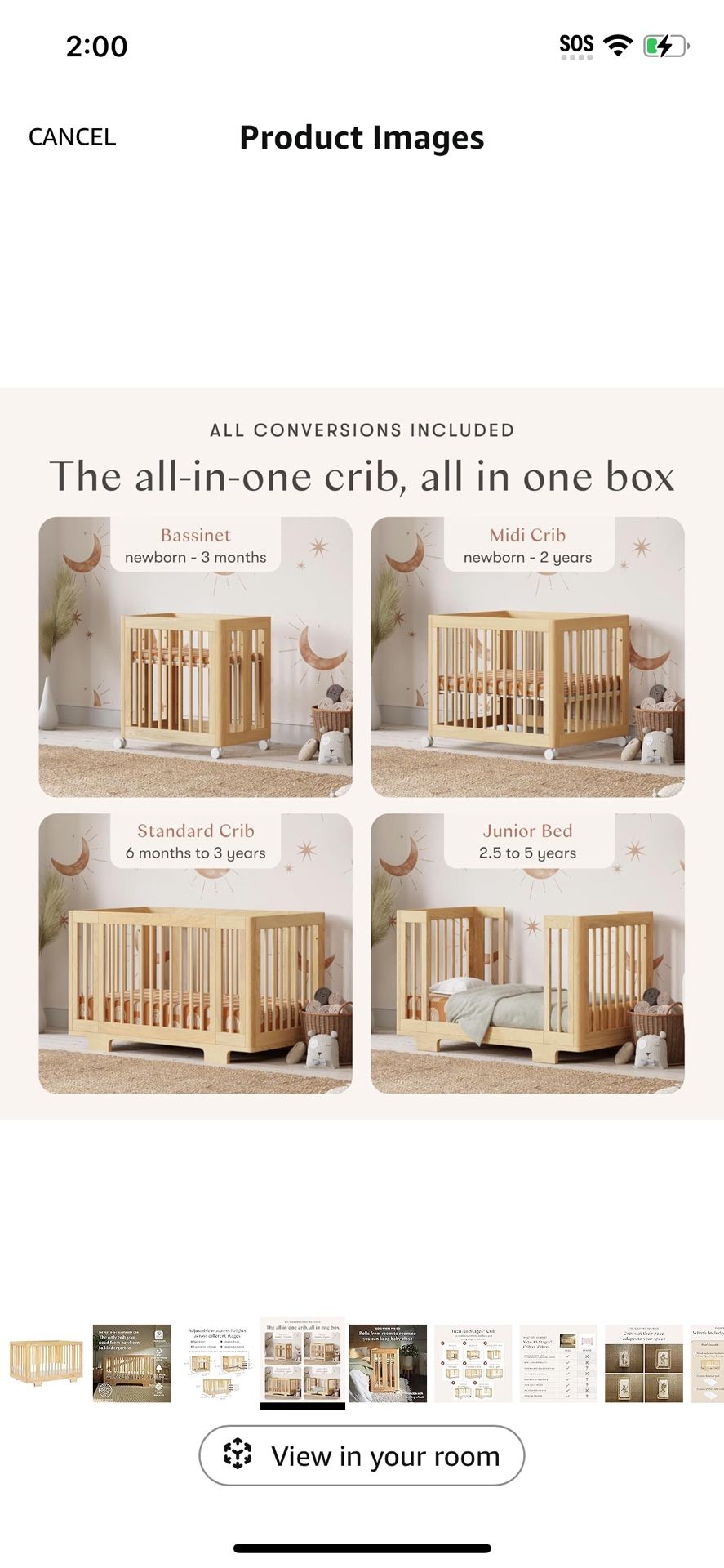 Babyletto Yuzu 8-in-1 Convertible All Stages Crib