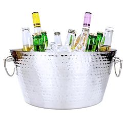 🥂 Mikasa Double Wall Stainless Steel Hammered Beverage Tub – Used Like New