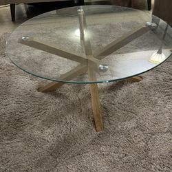 New - Baxton Studio Glass Round Table