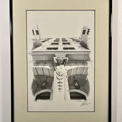 2002 Intaglio Print Country Club Manor Column by California Artist Jeff DiCicco