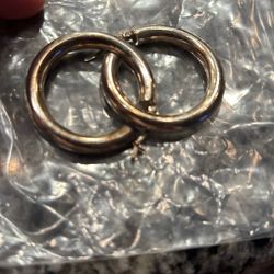 Sterling round hoop earrings