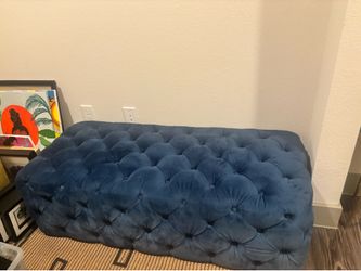 Blue Velvet Bench with storage