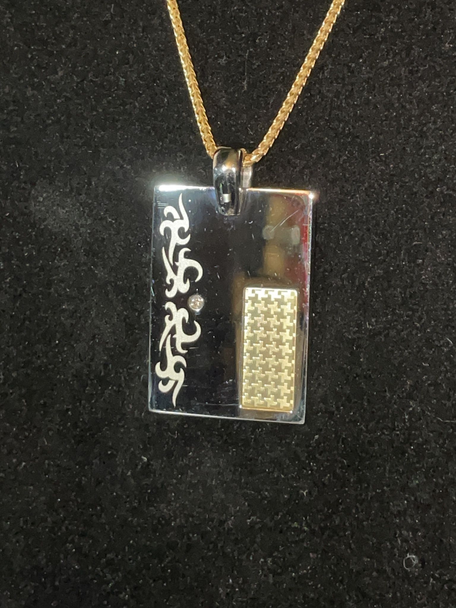 14kt Gold, Titanium And Diamond Pendant