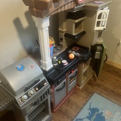 Play Kitchen For Kids With Pot,pans,food