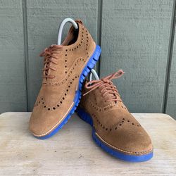 Cole Haan Zerogrand Suede Leather Pacific Blue Soles C25547 Size 7 M
