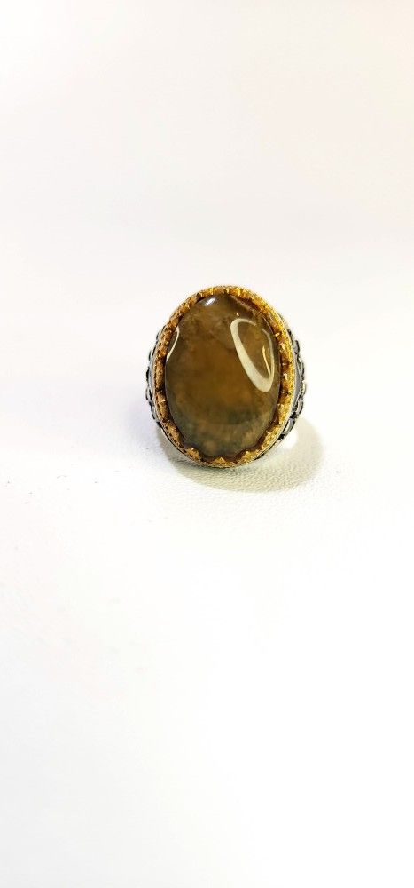 Natural Arabian Gemstone Ring With Silver Frame 925 Size 9 USA