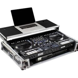 Odyssey FZGSRANE4W1 1U Flight Case with Glide Style Laptop Platform and Wheels for Rane Four Controller
