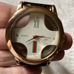 MENS WOMAGE QUARTZ PEEK-A-BOO WRISTWATCH