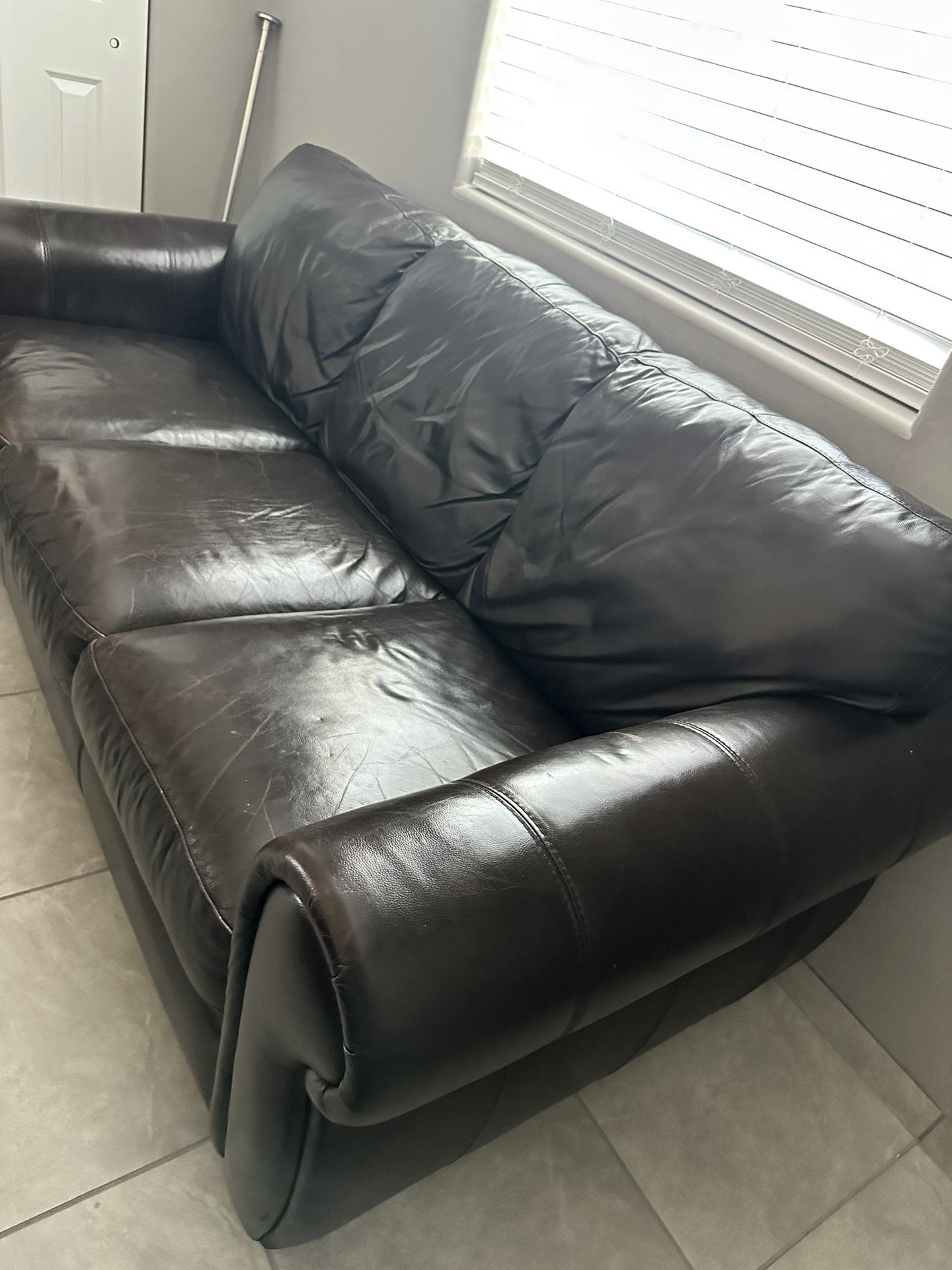 Leather Couch And Ottoman
