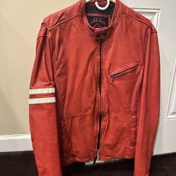 Leather jacket red For Men Size L