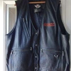 Men's Leather Harley Davidson Vest 