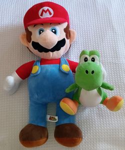 Super Mario Big Plush & Yoshi Plush $20