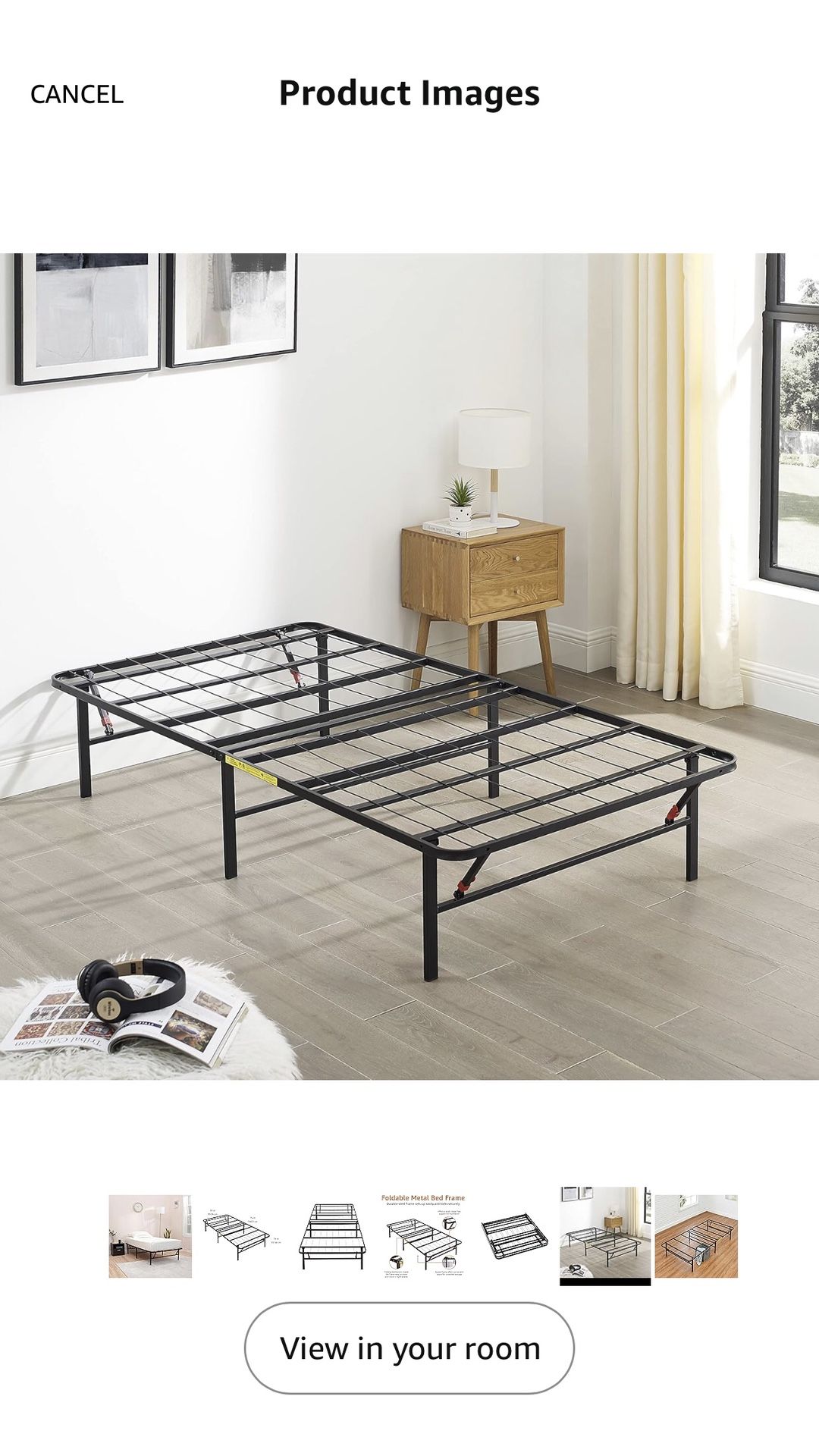 Twin Size Foldable Bed Frame