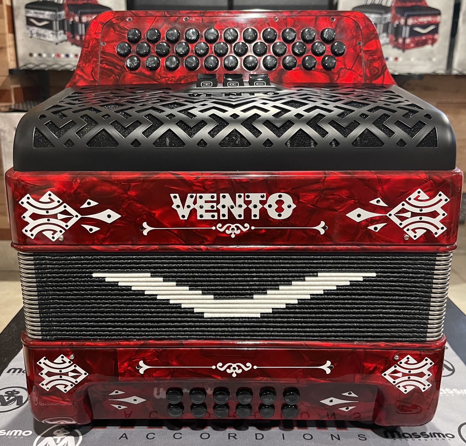 Acordeon Vento Voces Alemanas Caja De Pino