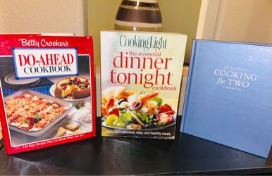 Set of 3 Cookbooks – Betty Crocker, Cooking Light, Cooking for Two