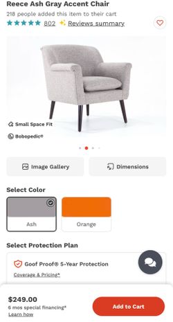 Reese ash gray accent  chair