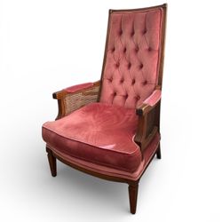 Vintage Pink Velvet Accent Chair 