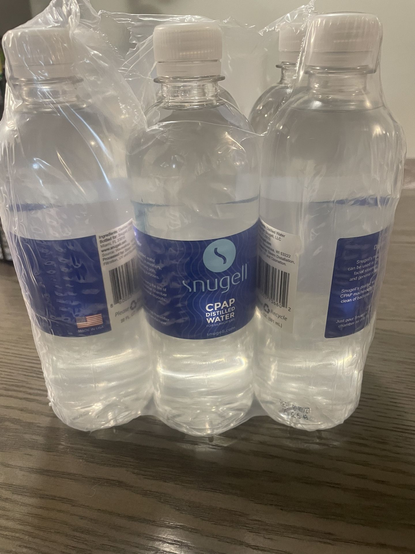 Snugell Distilled Water for CPAP Machines (6-Pack, 20 oz)