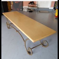 Dining Room Bench. Metal Frame. 18H 60W  18D