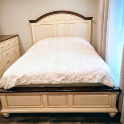 Solid Wood Queen Bed Frame + Box Spring