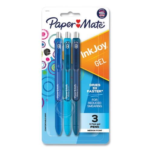 Inkjoy Gel Pen Retractable Medium 0.7 Mm Blue Ink Blue Barrel 3/Pack | 1 Pack of: 3