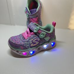Skechers Lights Size 5 Heart Lights Girl Shoes Pink  