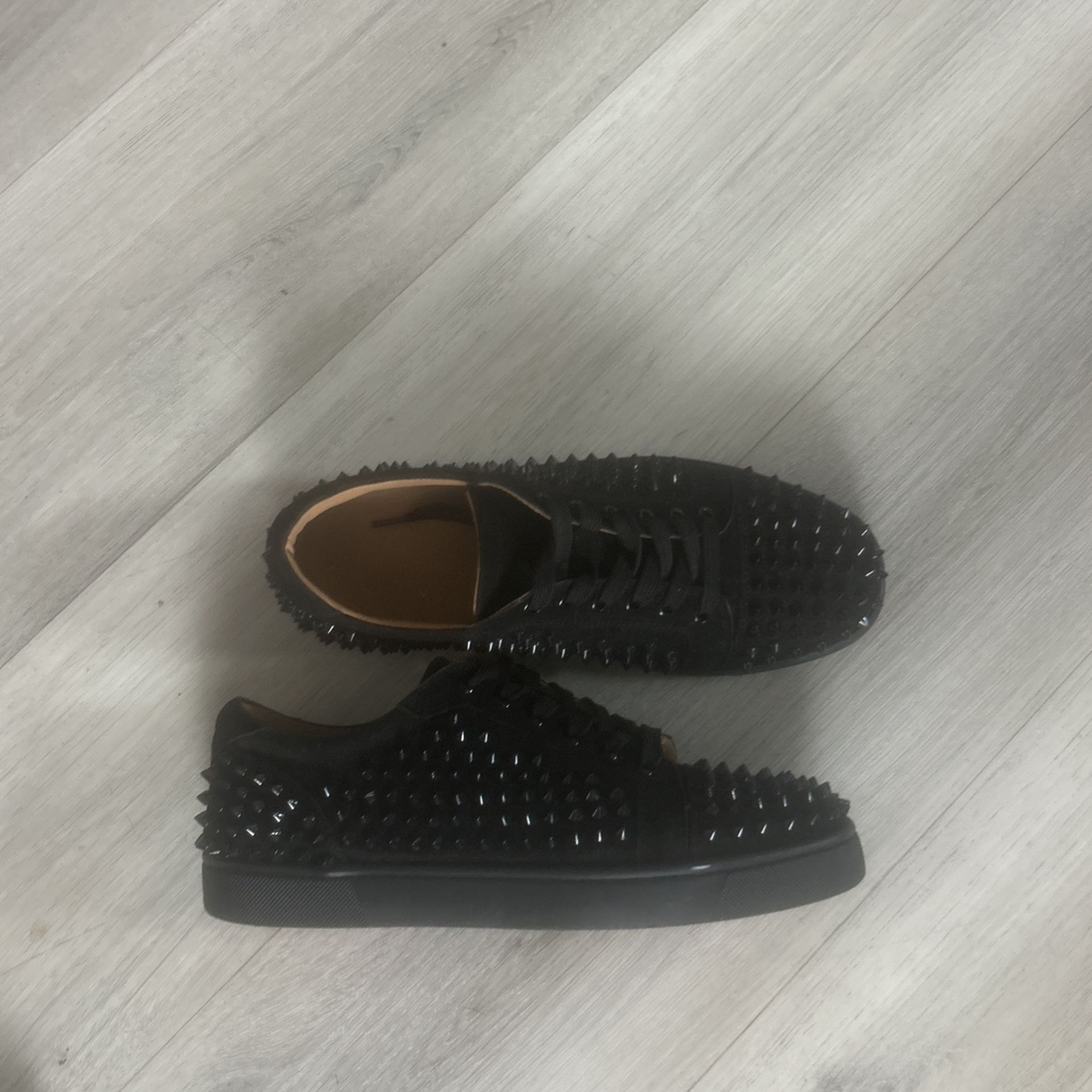 christian louboutin all black red bottems