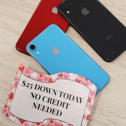 Apple IPhone Xr Unlocked For All Carriers - $1 Down Today, No Credit Needed