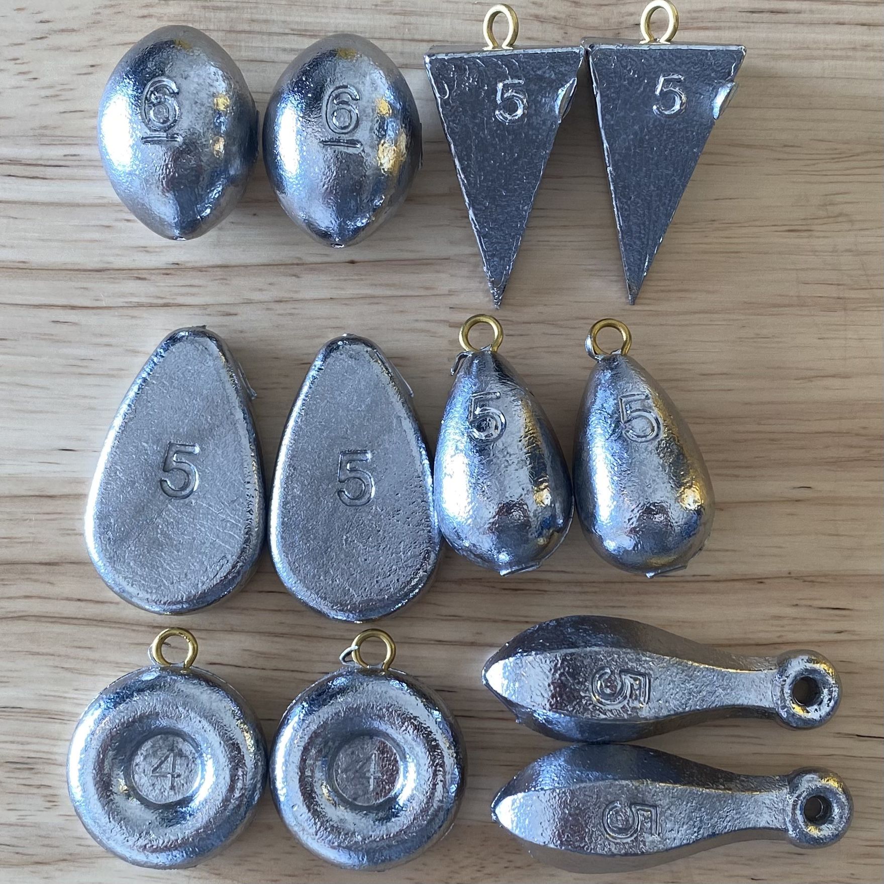 Pyramid, Bank, Bell, Disc, No-Roll, and Egg Weights