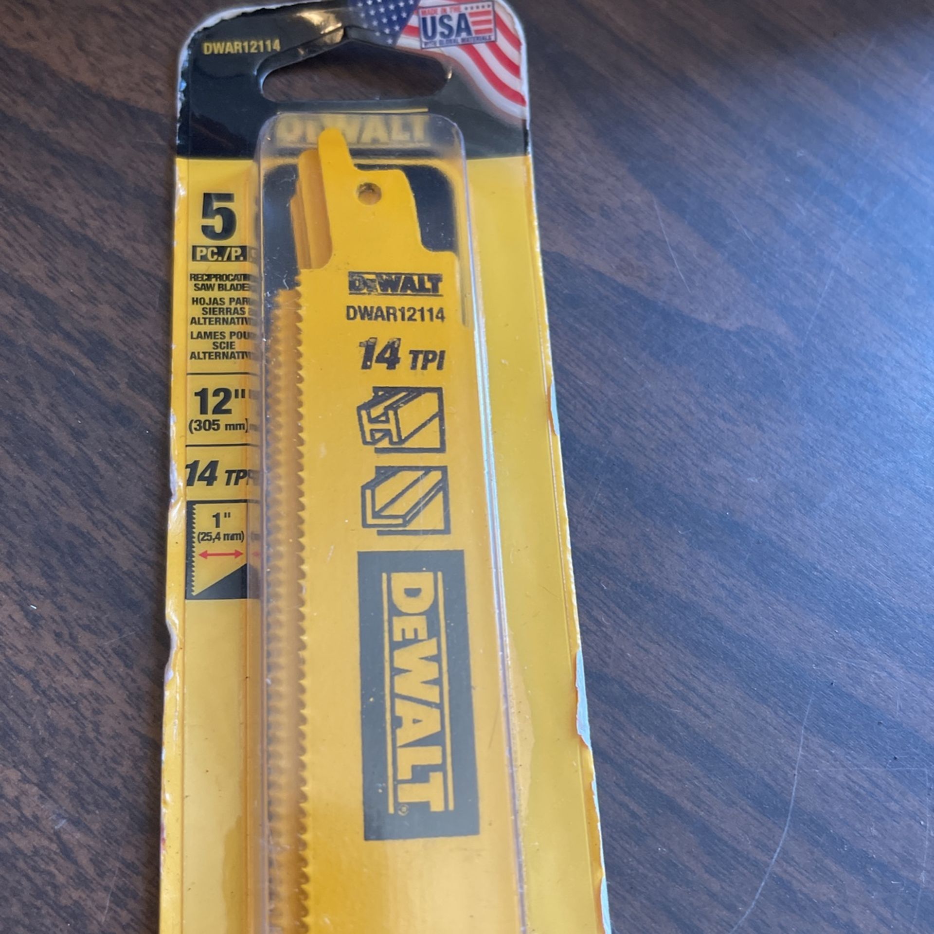 5 Pack DeWalt DWAR9110 12 ‘’Reciprocating Saw Blades 10TPI New