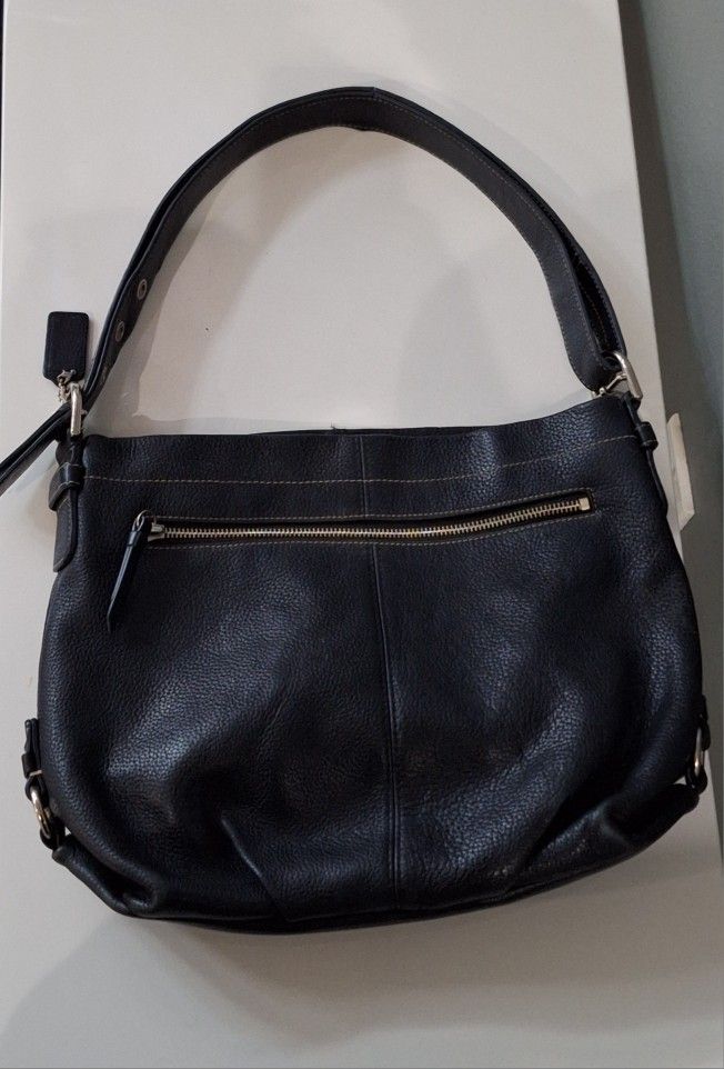 COACH F15064 Pebble Leather F15064 Black Shoulder Or Crossbody Bag Y2K Boho