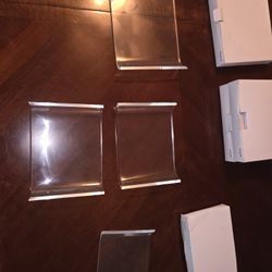 Clear Plastic Lucite Office Desk Trays 4 Piece Lot