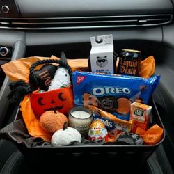 Local Halloween Gift Basket with Snacks and Decor.