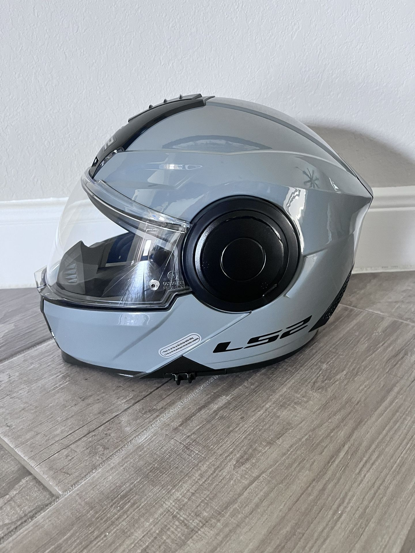 LS2 Motorcycle Helmet Horizon Modular Helmet W/ SunShield (Gloss Battleship Gray - Small)