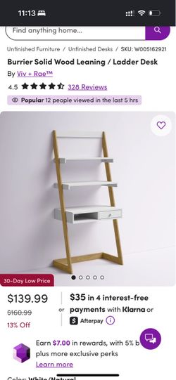 Burrier Solid Wood Leaning / Ladder Desk