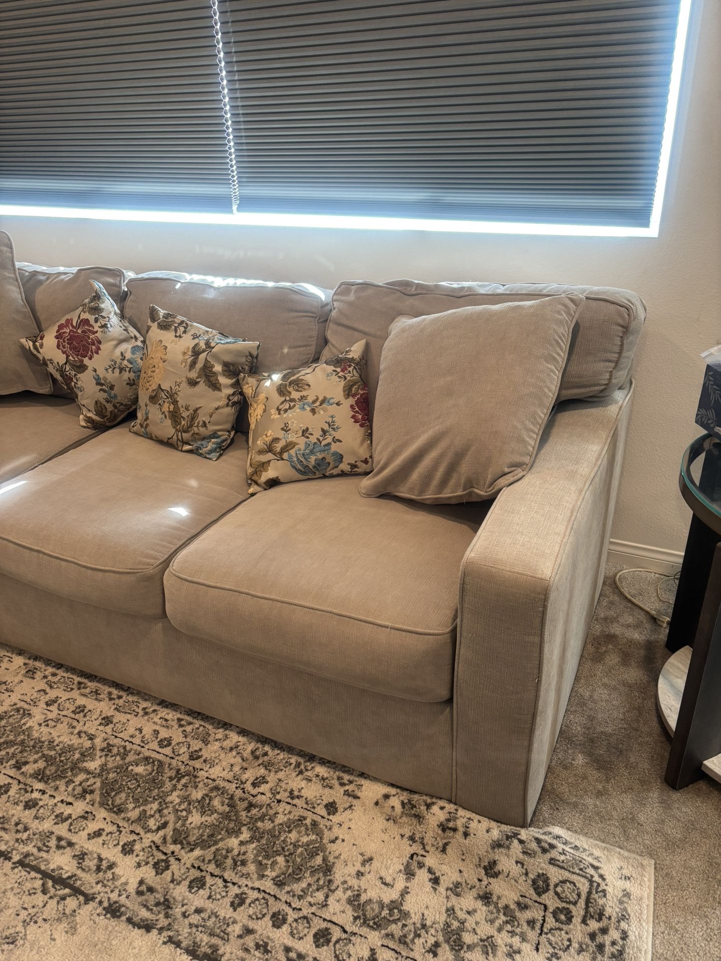 Macy’s Sofa, Loveseat, Ottoman With Cushions