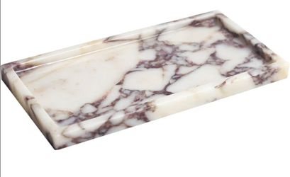 100% Natural Marble Tray, 10"x5" Calaccata Viola Vanity Tray
Luxury Marble Decorative Tray, Small Hand Towel Tray Holder Organizer, Hand-Polished, Eas