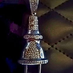 Plug Pendant Solid Sterling Silver With 2ct Moissanite Diamonds 