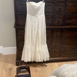 Anthropologie - White Strapless Dress -XS