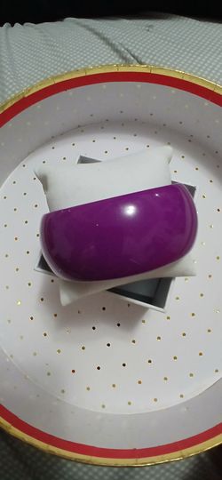 Lot 2 Purple /Gold Glossy Bangle Bracelets  Used SOLD AS IS