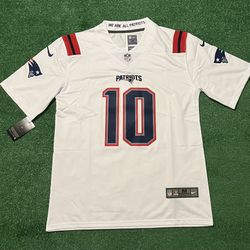 New England Patriots Drake Maye White Jersey