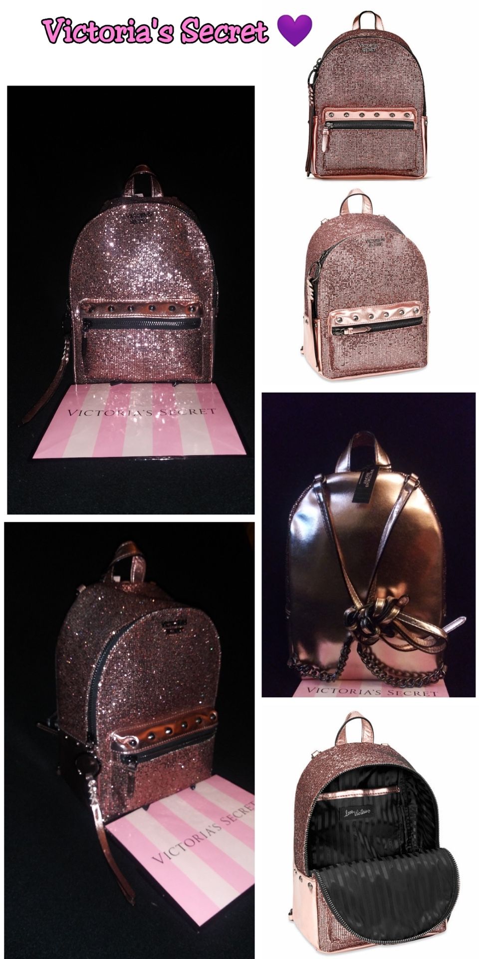 Victoria’s Secret mini sparkle backpack New with tags $40 💁🏻✌️Firm pick up ONLy💁🏻