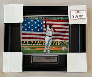 David Ortiz Boston Red Sox Patriots Day 8x10 Matted Photo Framed 13x16