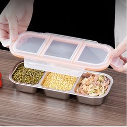 Stainless Steel Three Compartment Food Box